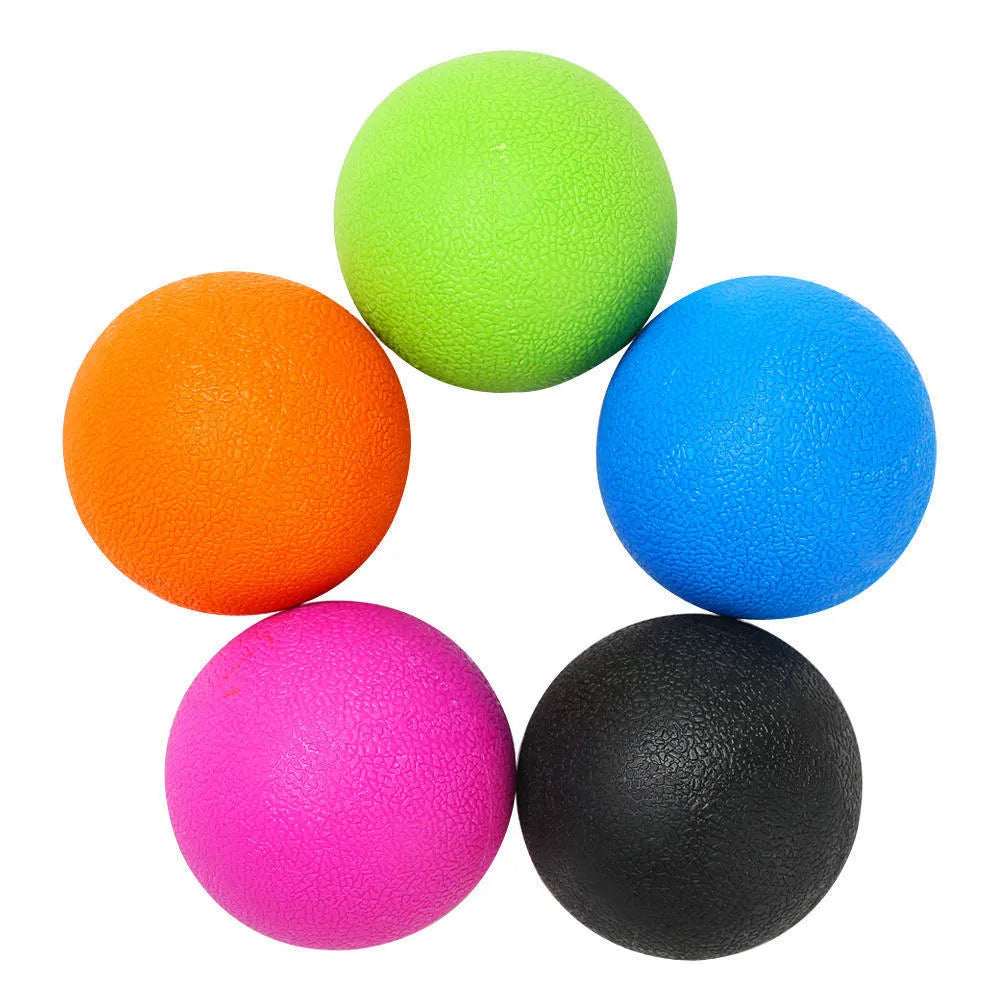 Round green TPE massage ball with a 6.1cm diameter for muscle and fascia relief.