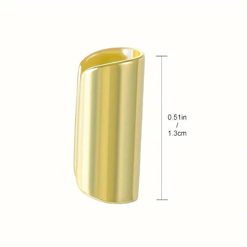 Men's simple stainless steel ear clip, geometric round shape, electroplated metal, gold or steel colour, unisex design