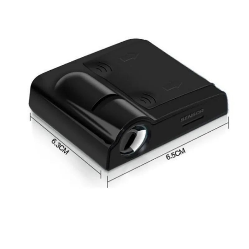 Black wireless car LED welcome door projection light showing custom logo on ground