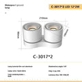 Sand white LED double-headed ceiling spotlight with die-cast aluminium body, 24W, punch-free mount