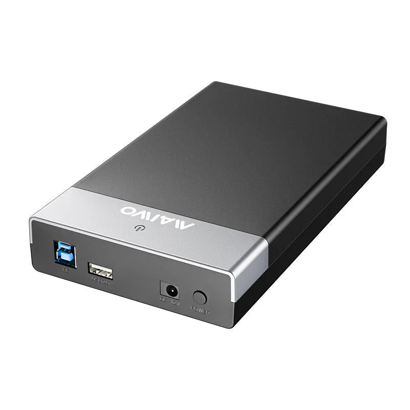 USB 3.0 hard disk enclosure for 3.5-inch SATA drives with sliding cover design