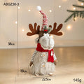 Cartoon plush elk decoration with retractable design in grey sled elk style, made from soft cloth for Christmas home décor.