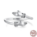 Women's sterling silver hug ring with simple open free size band in silver finish, colour BSR656-E