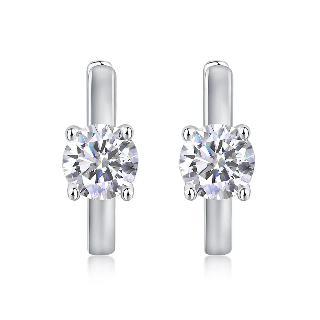 Set Out From The Heart 0.5 carat moissanite stud earrings S925 silver platinum plated in gift box with GRA certificate