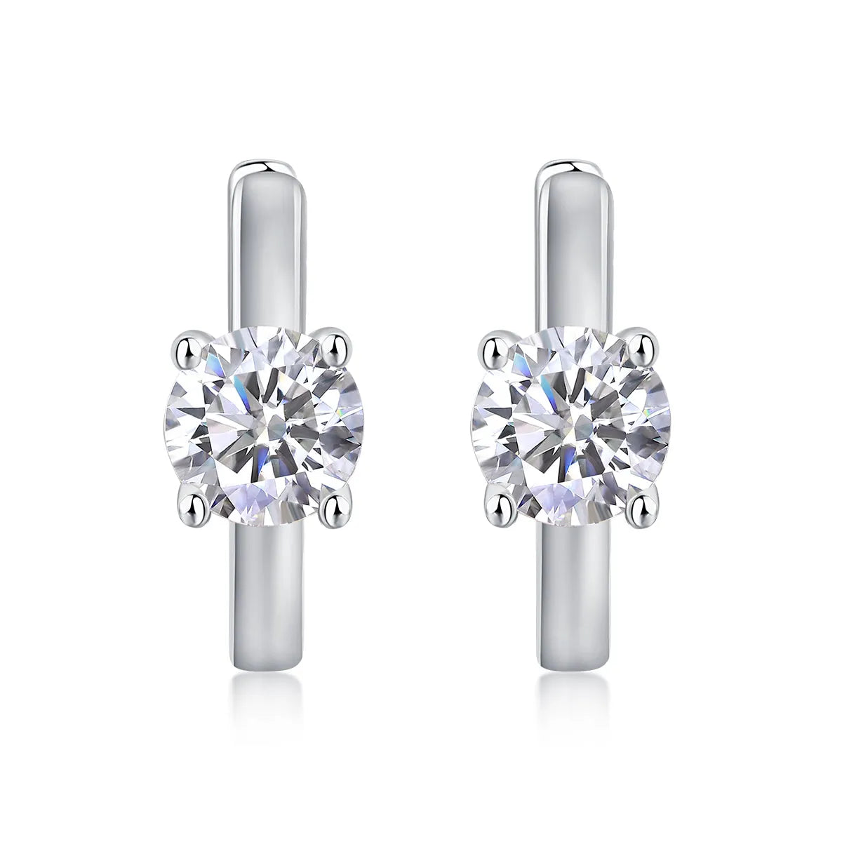 Set Out From The Heart 0.5 carat moissanite stud earrings S925 silver platinum plated in gift box with GRA certificate