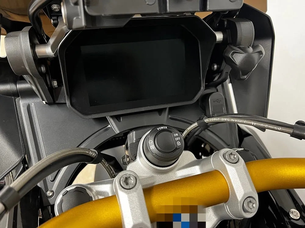 Gloss black ABS plastic cockpit fairing for BMW R1250GS motorcycle, model MO-CH003