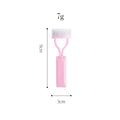 Portable semi-arc stainless steel needle eyelash brush with short handle in black, used for separating lashes