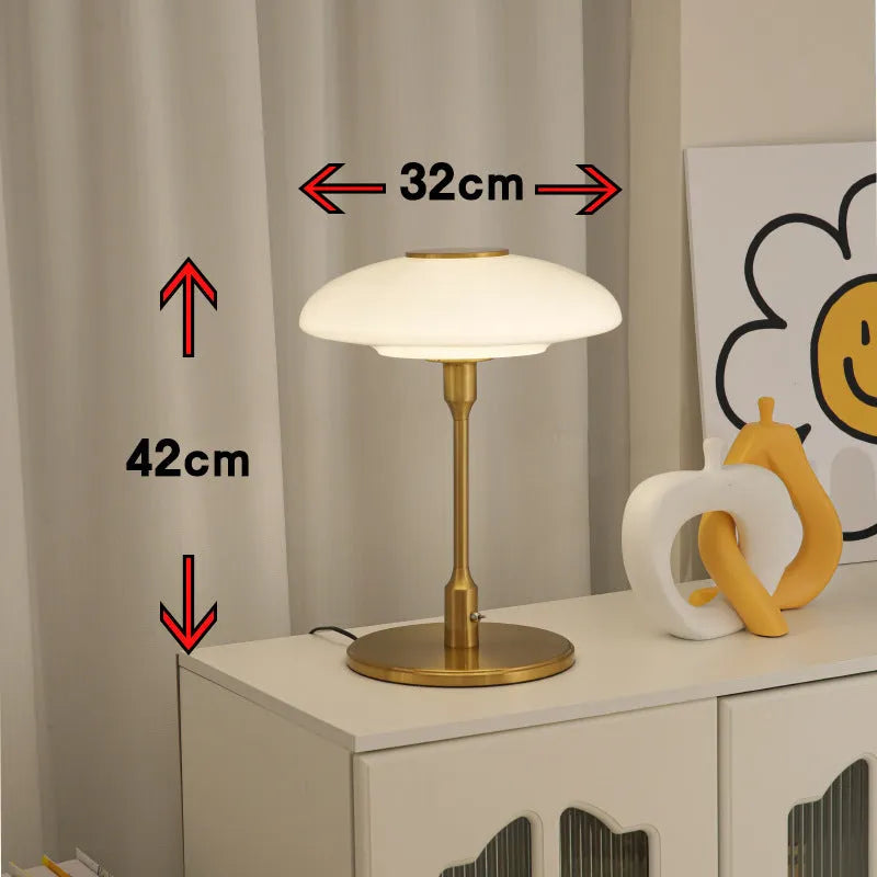 Vintage nickel-plated bedside ambient light with Korean design in golden white colour