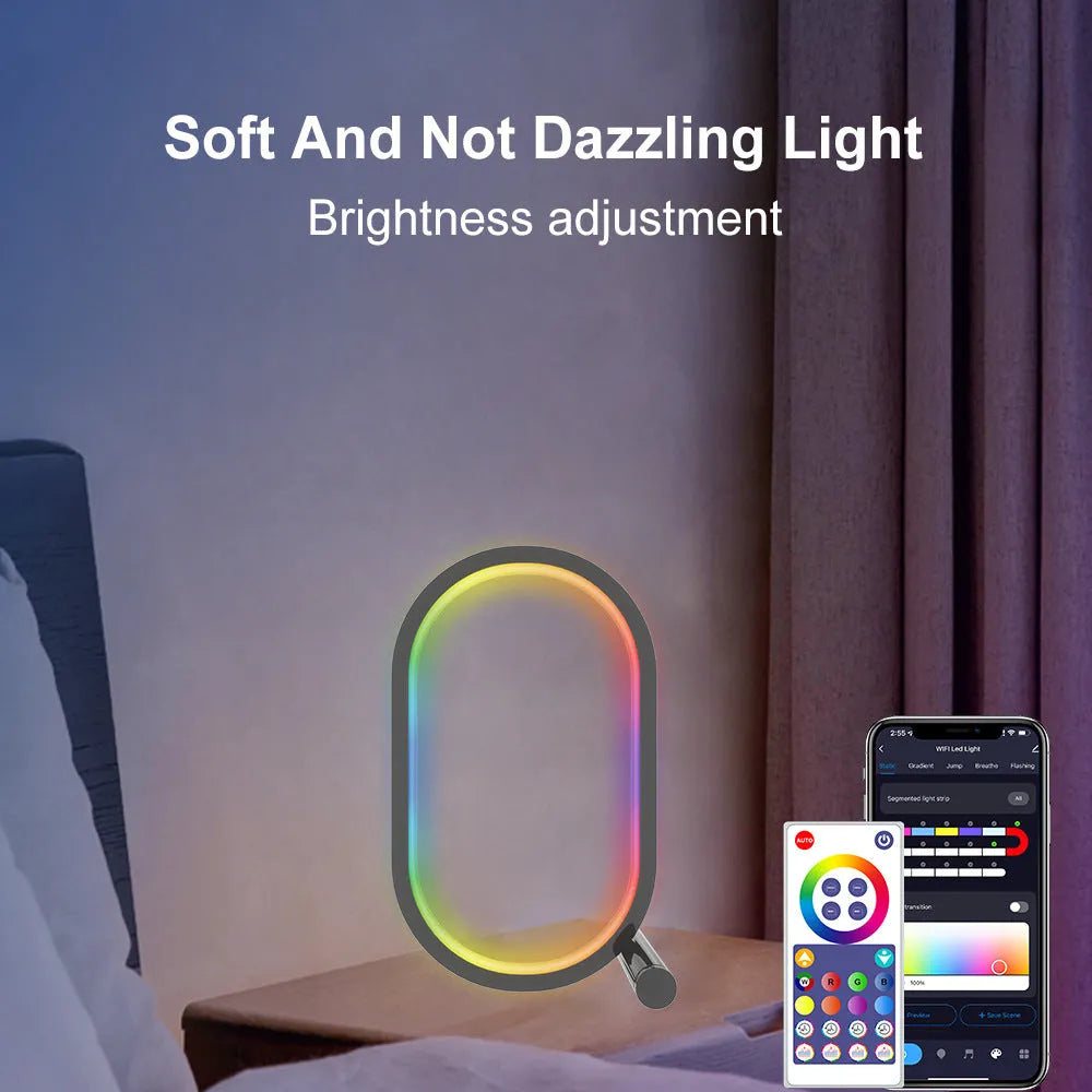Smart RGB ambience light in black or white with USB power and Bluetooth or graffiti WIFI app control