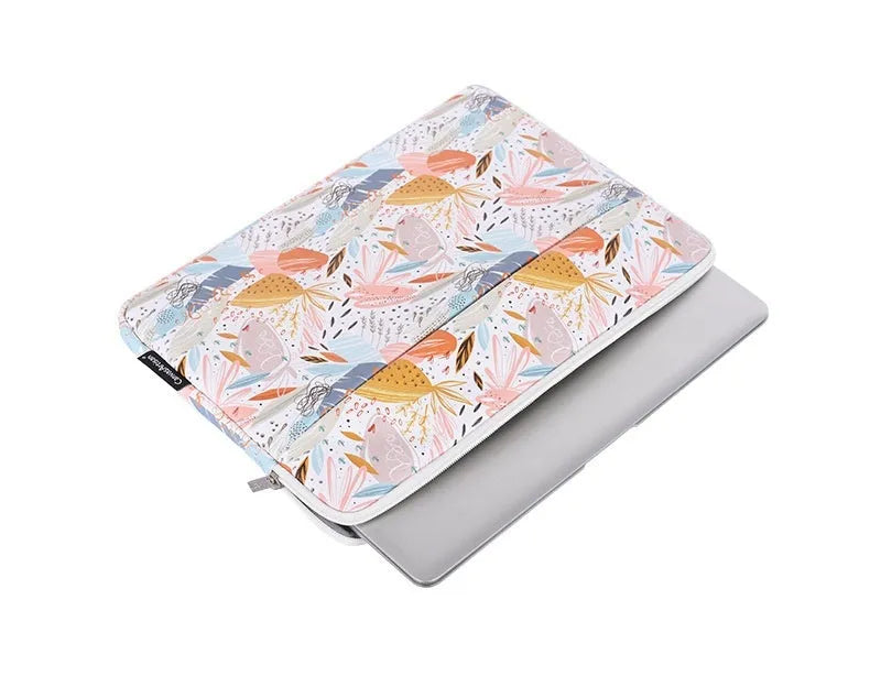 White waterproof PU leather laptop inner bag for 11 to 15 inch computers.