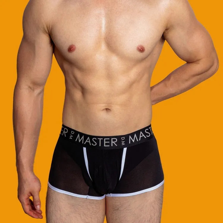 Men's low waist quick-drying shorts in lightweight ice silk fabric in solid colours
