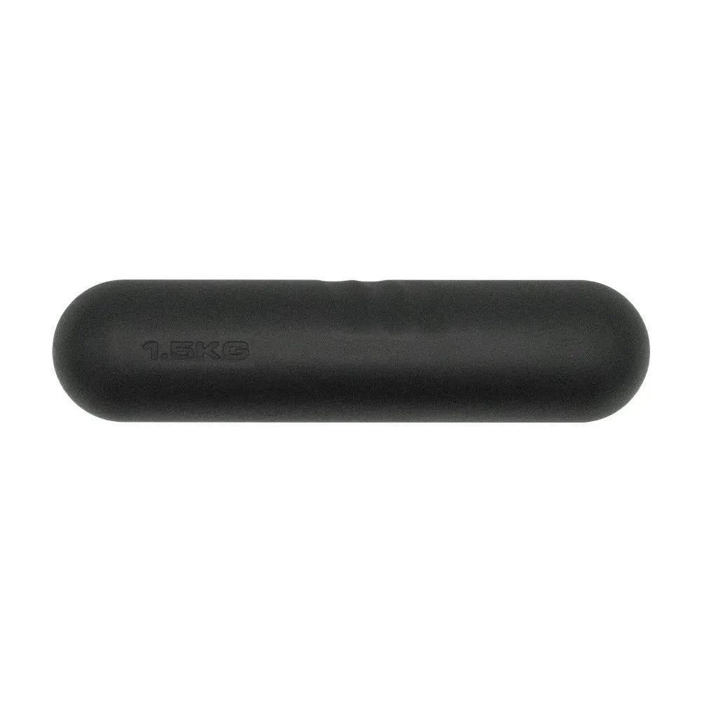 A hand-drawn dumbbell stick with a silicone non-slip edge, shown in different colour and weight options.
