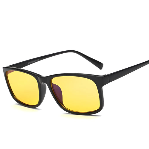 Unisex vintage round anti Blu-ray glasses with PC lens and plastic frame in blue black colour