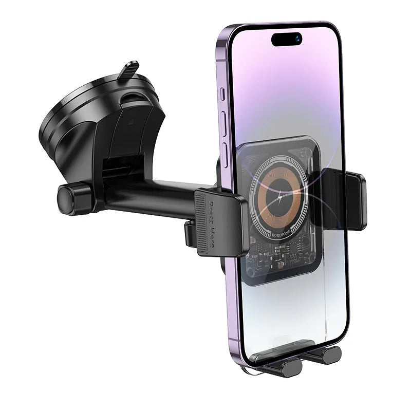Black car mobile phone bracket magnetic wireless fast charger dashboard fixed support with anti-shake for 4.5-7.0 inch phones