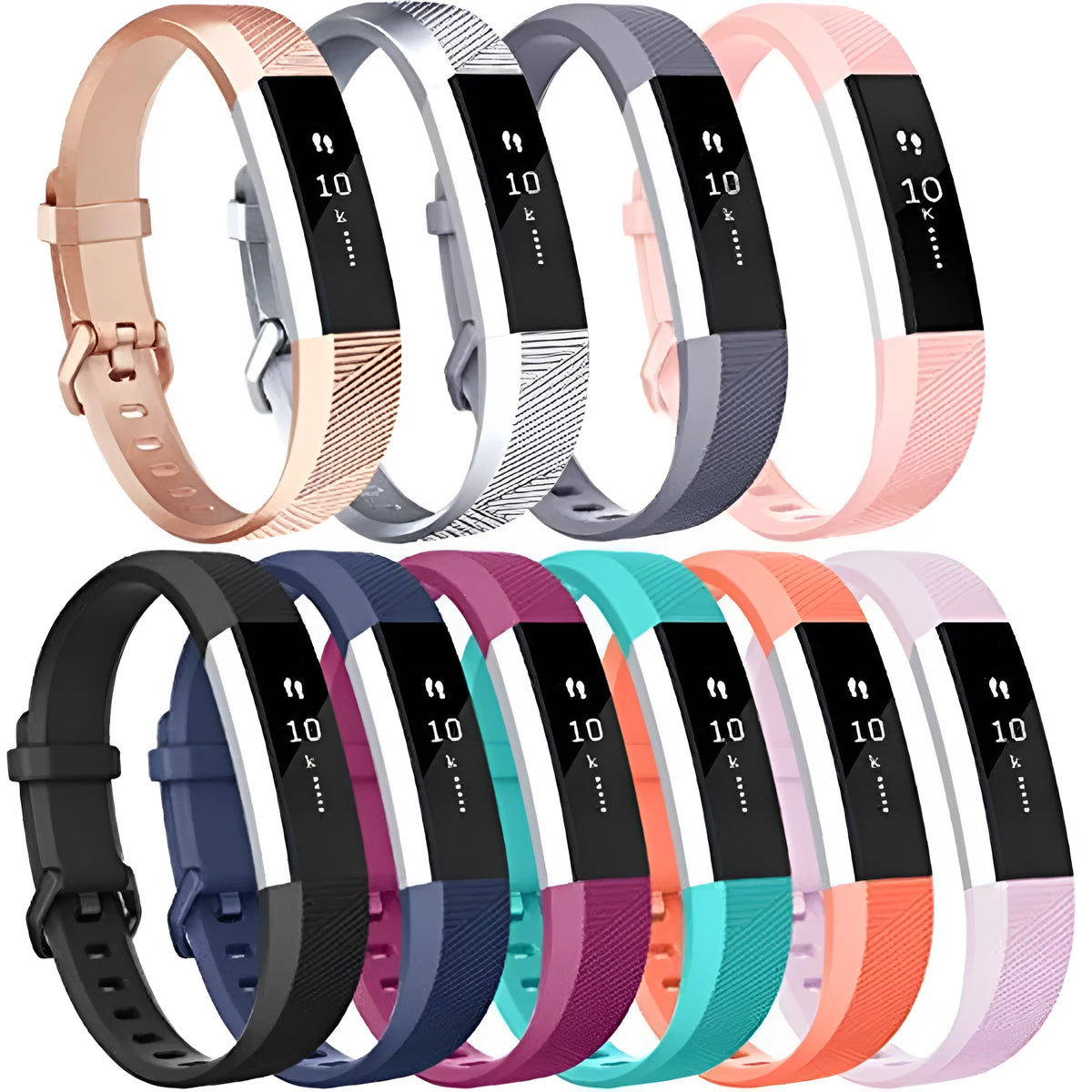Silicone twill replacement wristband for Fitbit Alta in solid colours, S and L sizes