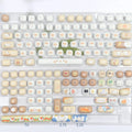 Steamed Bread cat theme mechanical keyboard keycap set with 26 PBT caps in pastel colours