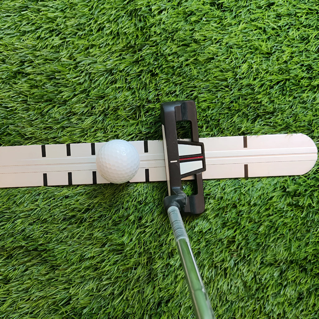 Aluminium golf putting track guide 91cm x 4.1cm push rod ruler with optional leather storage case