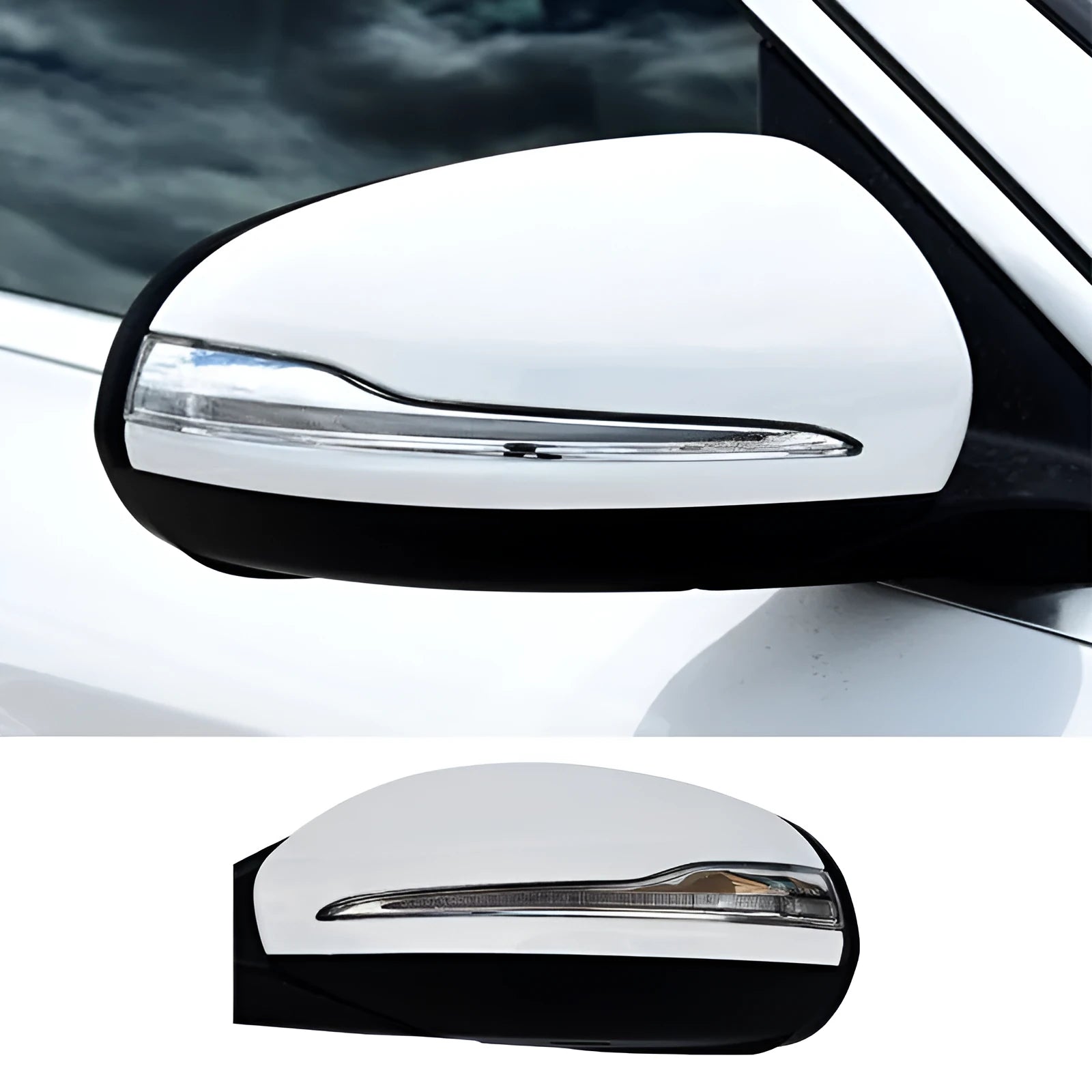 Mercedes-Benz W205 rearview mirror assembly with ABS housing for heated folding systems