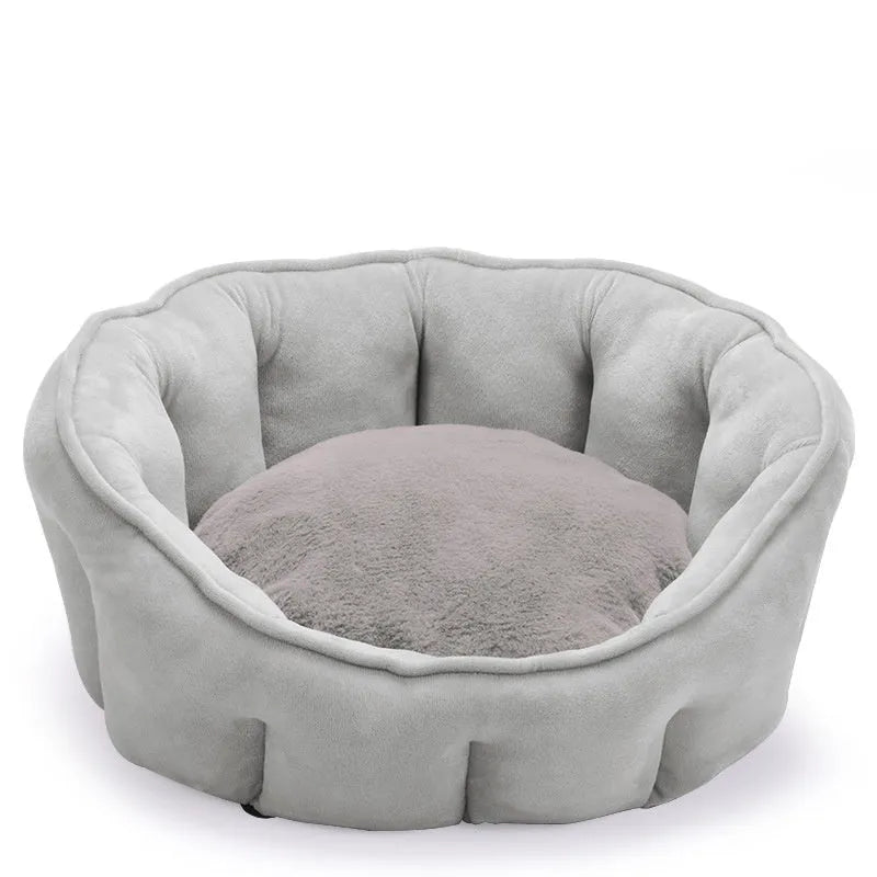 46cm cube cat kennel mat house with plush interior in grey, green, pink, or yellow colours