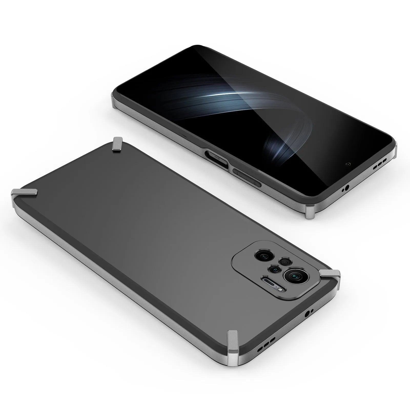 REDMI Note10 4G PC TPU case lens all-inclusive hard back cover in black