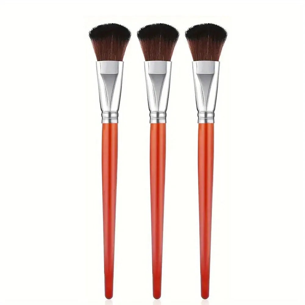 Children's nylon oil painting brush with wood handle, single curved wire tip, black colour