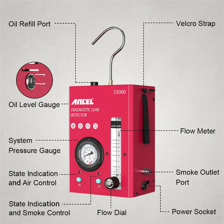S3000 car smoke detector vacuum leak tool for automotive diagnostic use