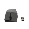 Black wireless computer mouse with invisible USB receiver for laptop computers showing 22.8cm length