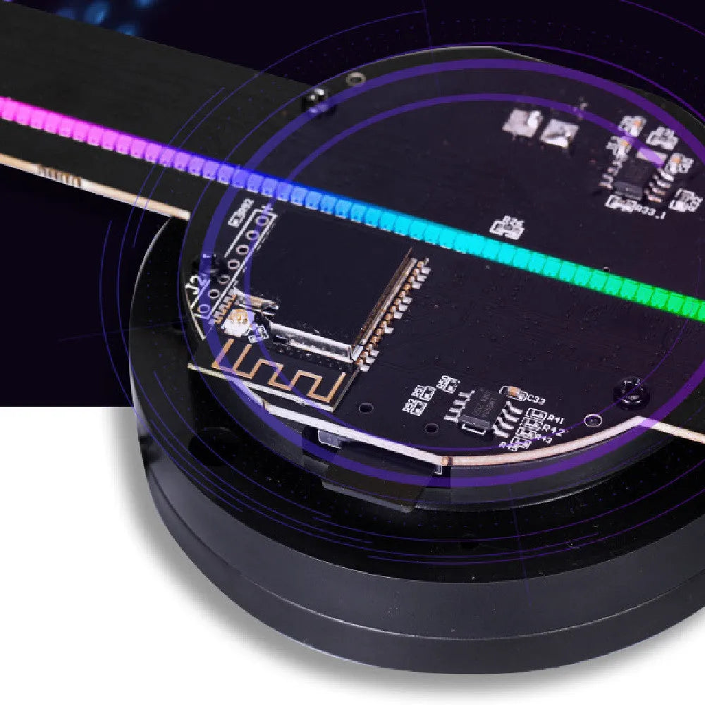 Naked eye 3D holographic advertising machine fan screen with black housing