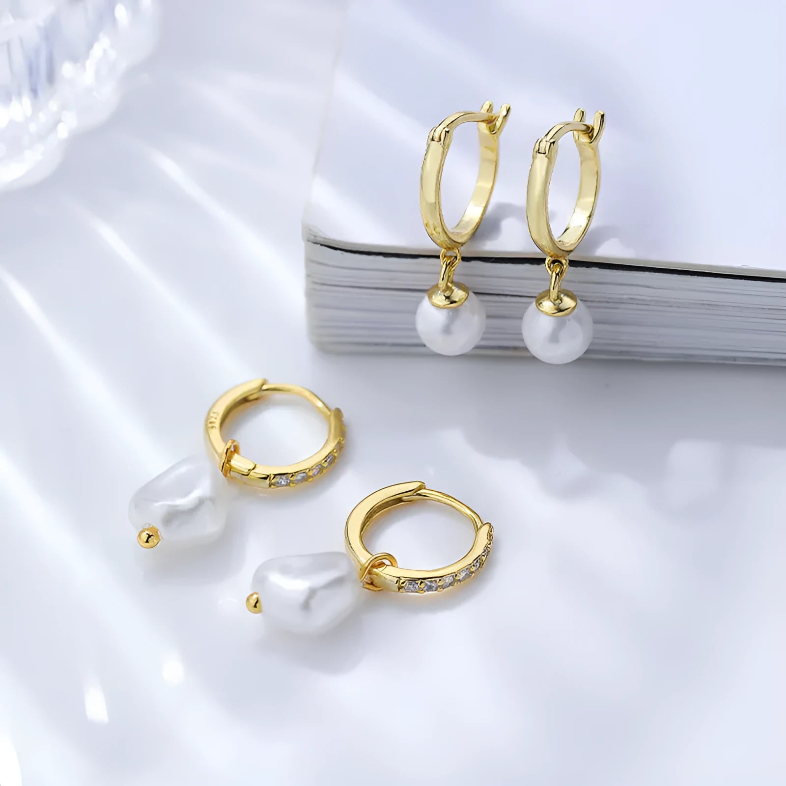 S925 sterling silver ball bead earrings with inlaid zircon in round geometric retro style