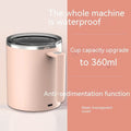 Automatic stirring coffee cup with magnetic mixing base in white, pink, black or macaron milky white colours