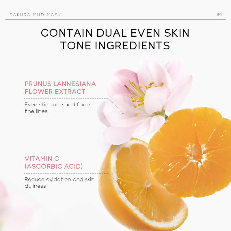 A single 30g sachet of cherry blossom mud facial mask.
