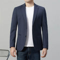 Long sleeve slim fit suit jacket in blue, nylon blend, leisure wear for youth