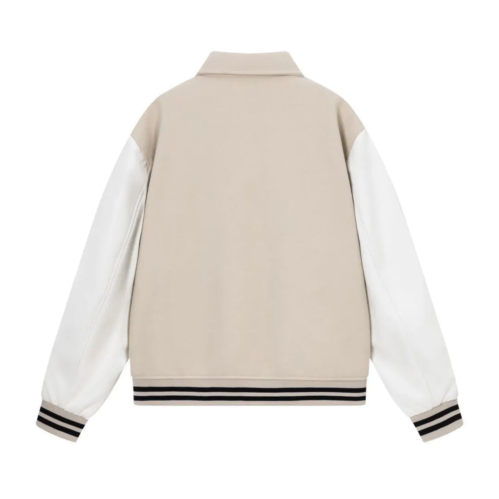Wool jacket with bone embroidery decoration in apricot colour with cotton fabric