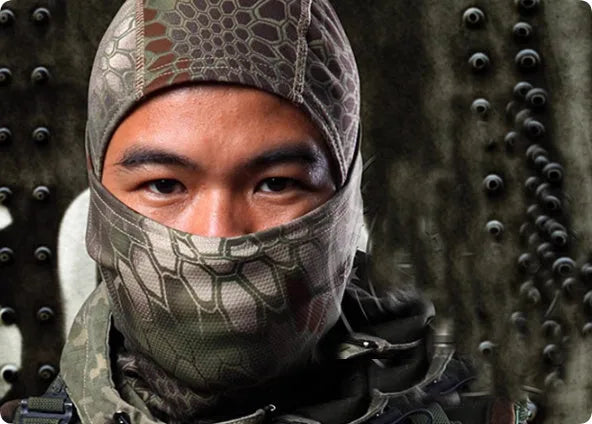 Men's sun protection fishing mask in snow colour, pullover style with full face and neck coverage