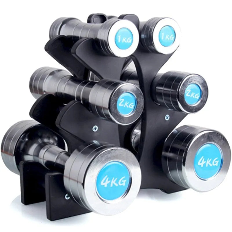 White PVC removable dumbbell rack or storage bracket for organising gym weights.
