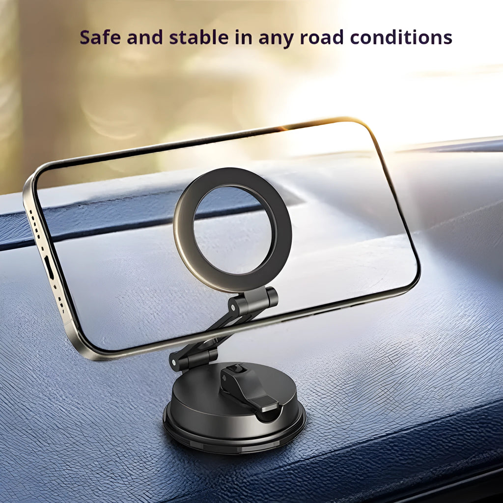 Black H154 magnetic phone holder for cars with suction cup mounting system