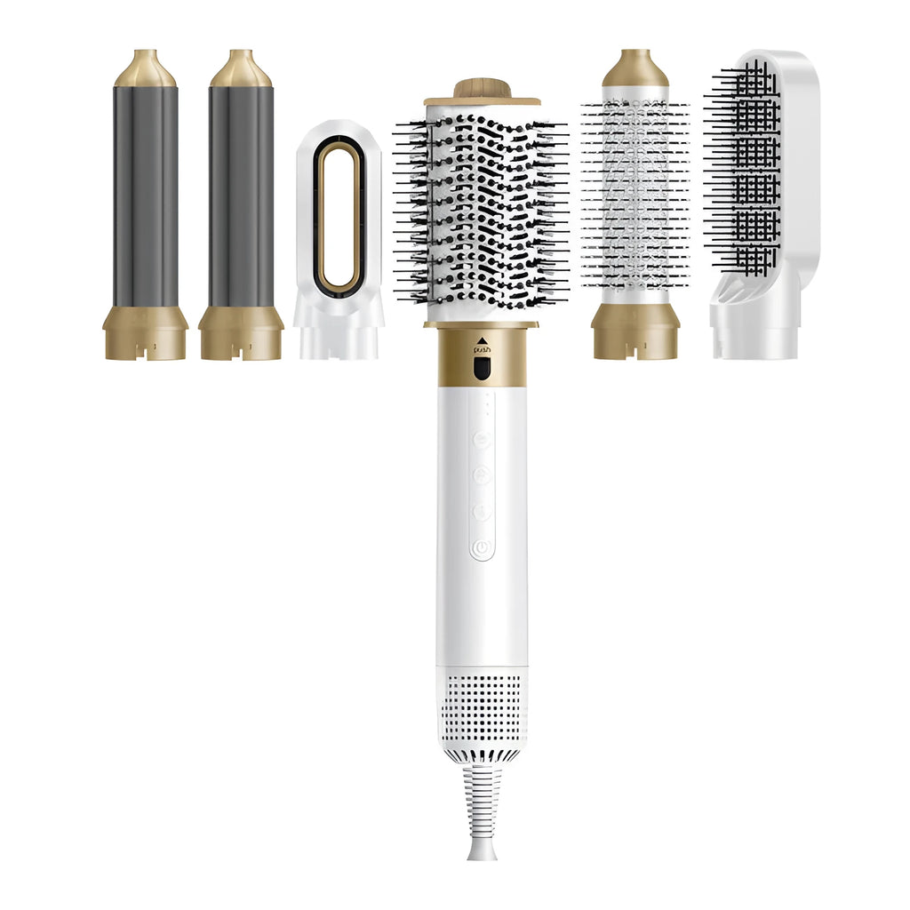 6 in 1 multifunctional hot air styling comb with leather case for curling and straightening hair