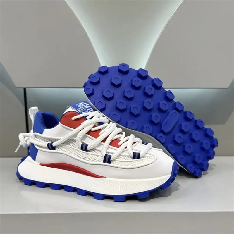 Height increasing casual board shoes white colour breathable mesh upper rubber sole elastic band
