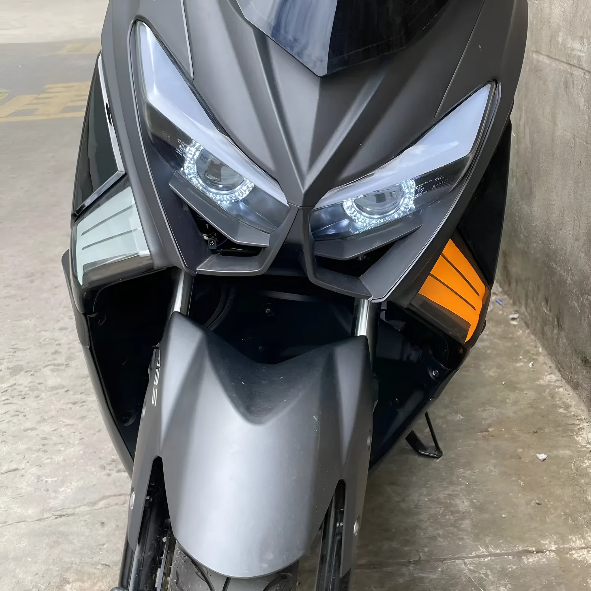 Pair of yellow LED motorcycle cornering lamp bulbs for Tianying TS150 models.
