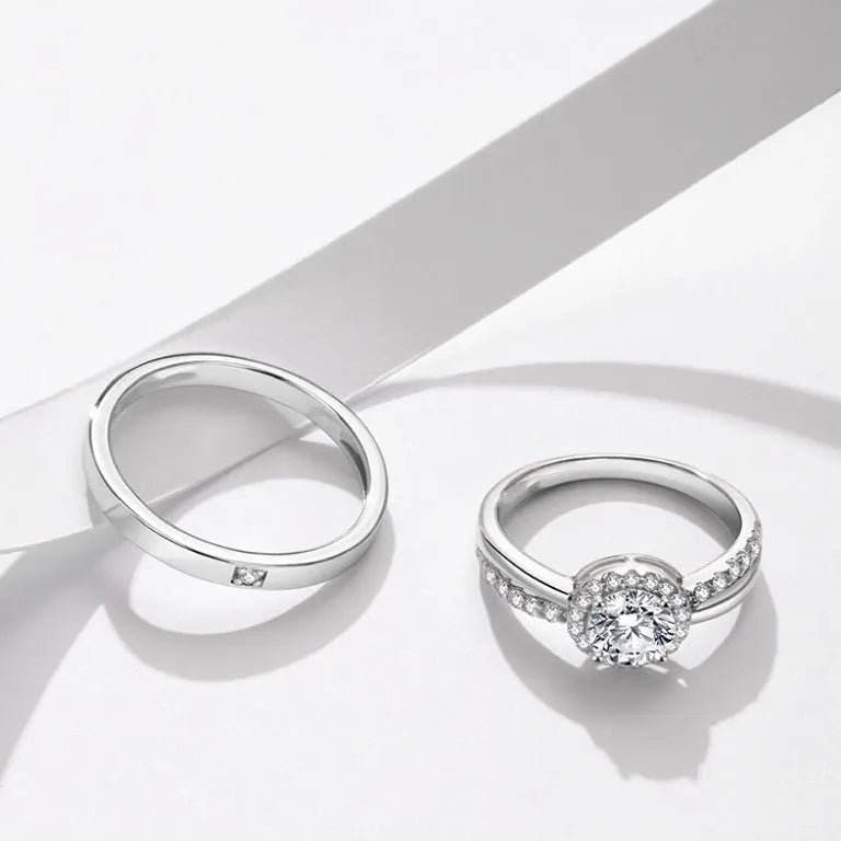 Adjustable opening copper couple rings with geometric circle design in Korean style, star point colour