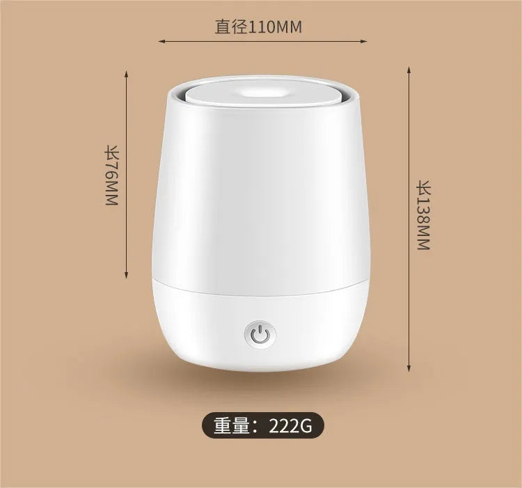 White USB flame humidifier aromatherapy diffuser with simulation flame effect and Type-C cable