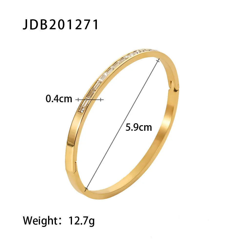 European and American stainless steel zircon bracelet electroplated colour JDB201271
