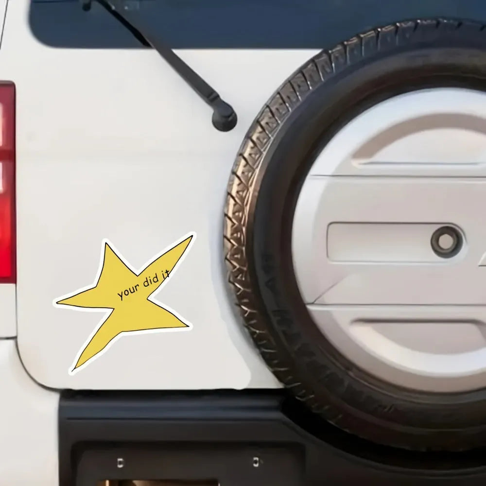 Waterproof vinyl facial expression sticker showing square design in two size options
