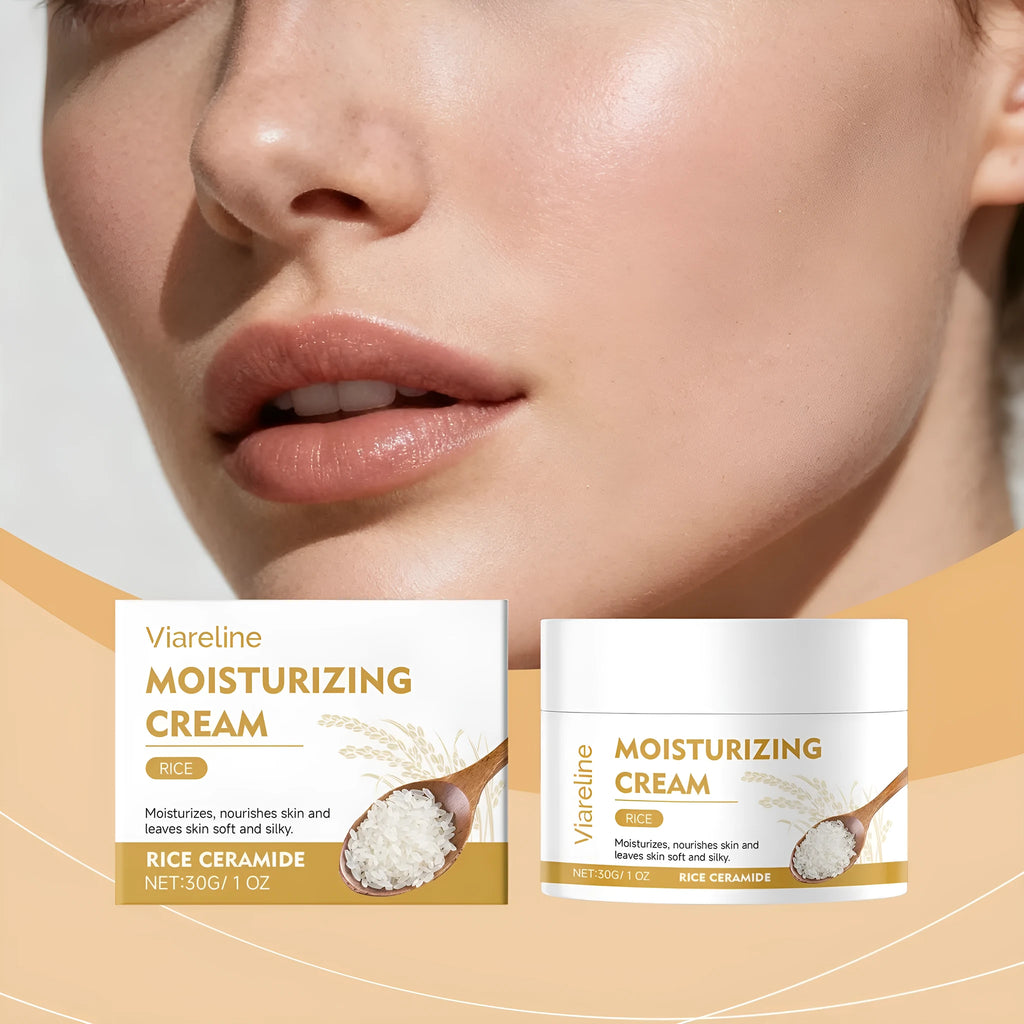 Rice bran moisturizing cream 30g face hydration tub measuring 5.2cm by 4cm