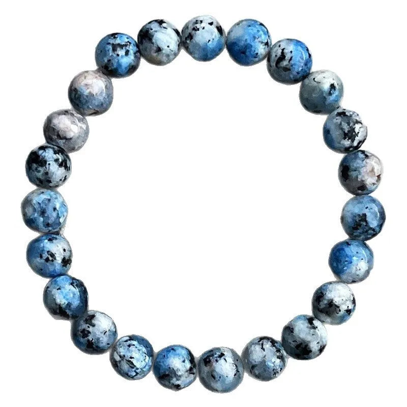 Handmade natural K2 azurite stone beaded bracelet with geometric new Chinese style design
