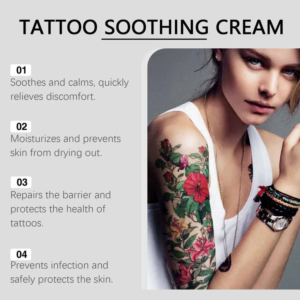 20g jar of tattoo soothing neck cream for post-tattoo aftercare with mint leaf and tea tree oil