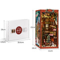 Wooden 3D bookend model kit in Cabin colour, handmade assembly toy house for ages 7-14 and all ages