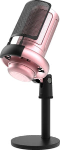 RGB condenser microphone for live broadcast with USB cable in black, white, or pink colours