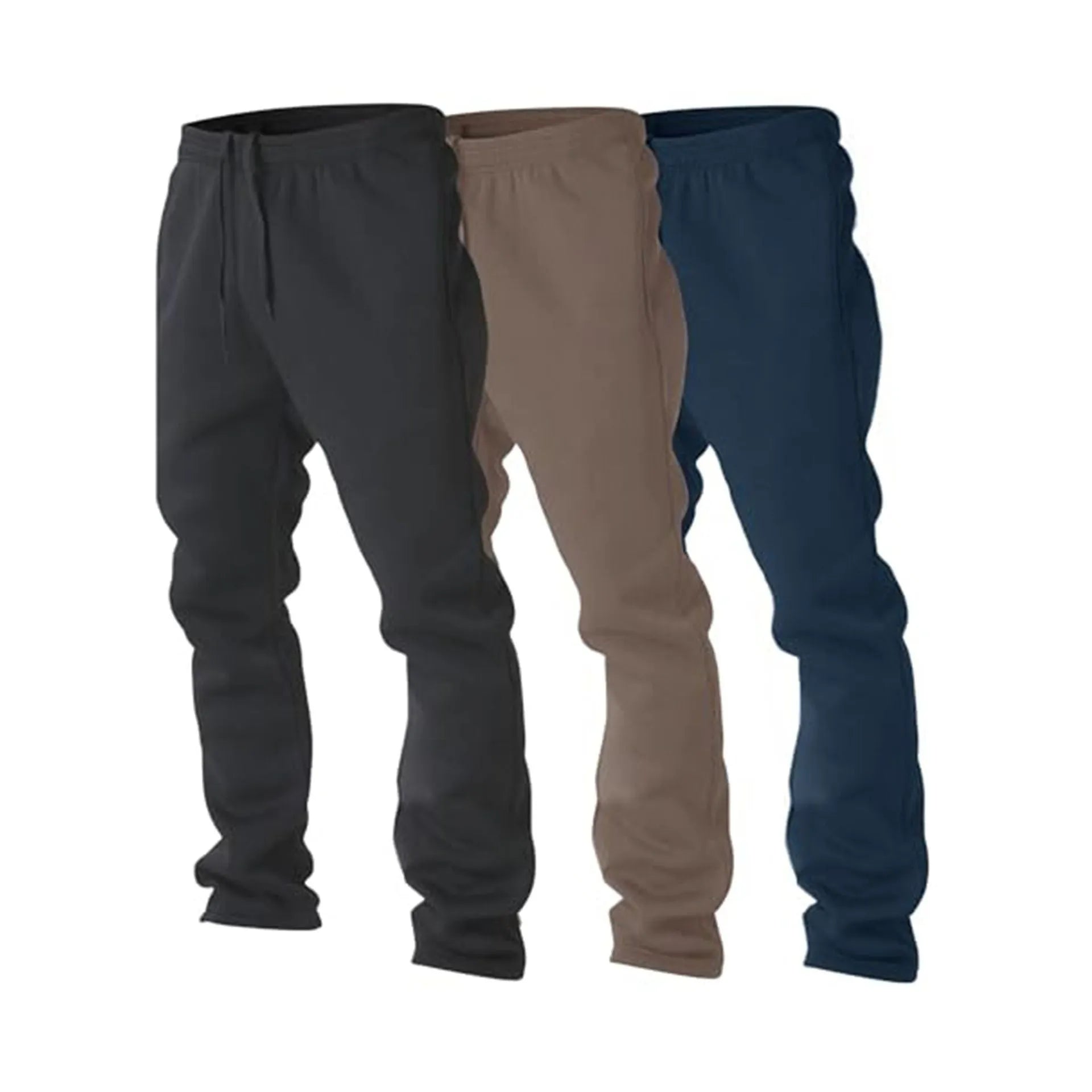 High-waist loose jogging sweatpants in polyester, multiple colours including black and gray
