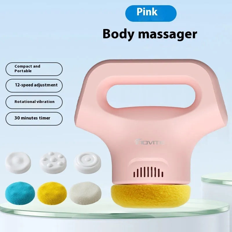 Portable body massage instrument in black, grey, pink or white with Type-C charging port